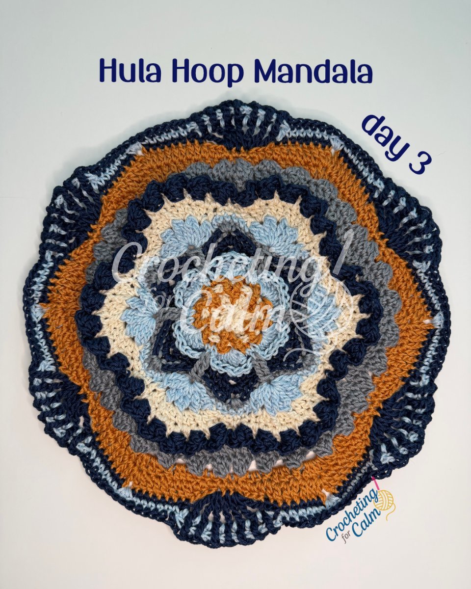 Seeing the Vision Come Together 👀 Day 3 Hula Hoop Crocheted Mandala