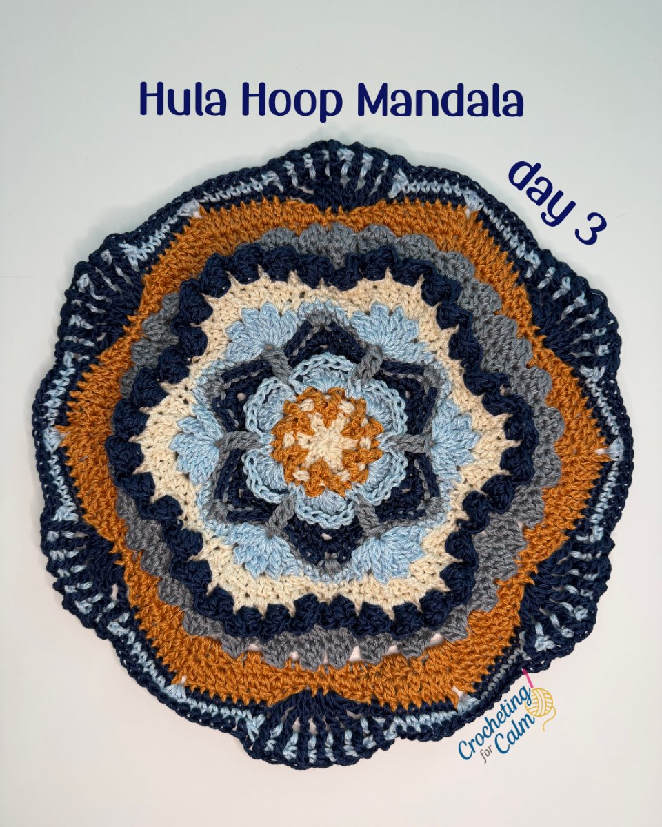 Seeing the Vision Come Together 👀 Day 3 Hula Hoop Crocheted Mandala