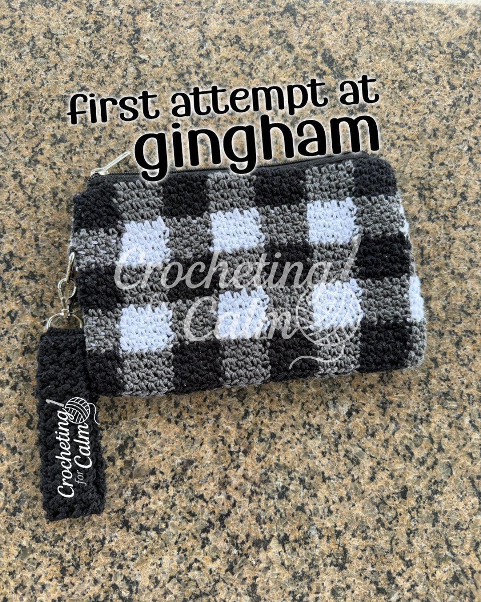 First attempt at gingham crochet, and I’m officially hooked! 🏁