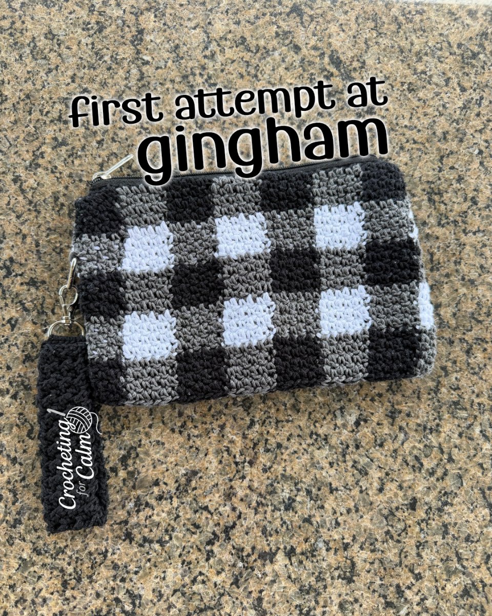 First attempt at gingham crochet, and I’m officially hooked! 🏁