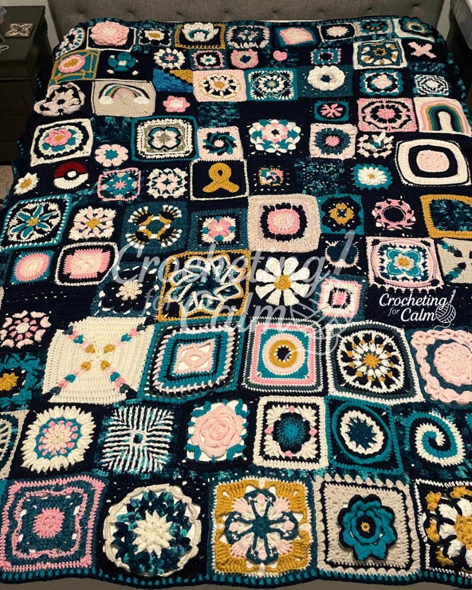 Granny Square Blanket Complete