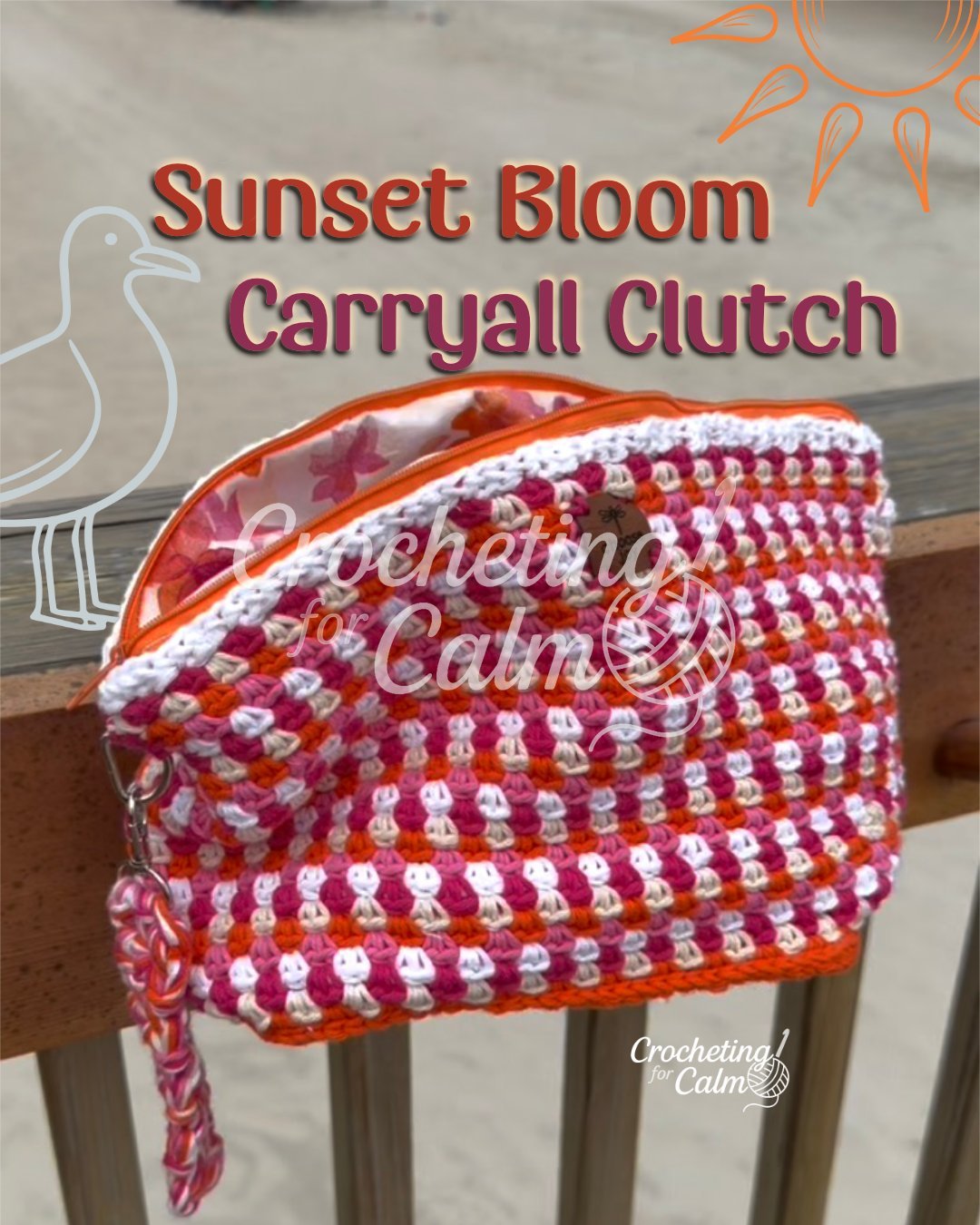 Sunset Bloom Carryall Clutch