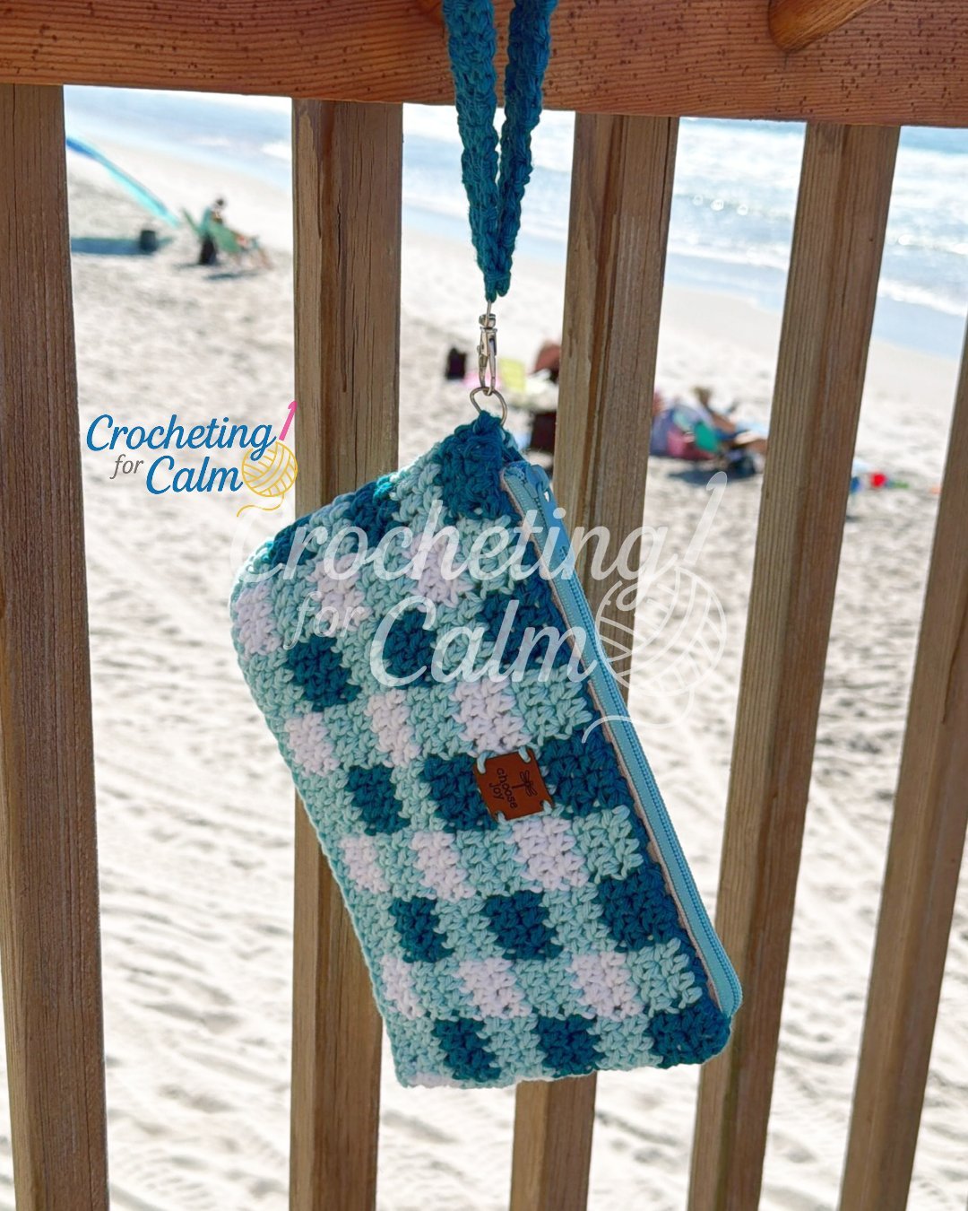 Seafoam & Surf Gingham Pouch 🌊☀️