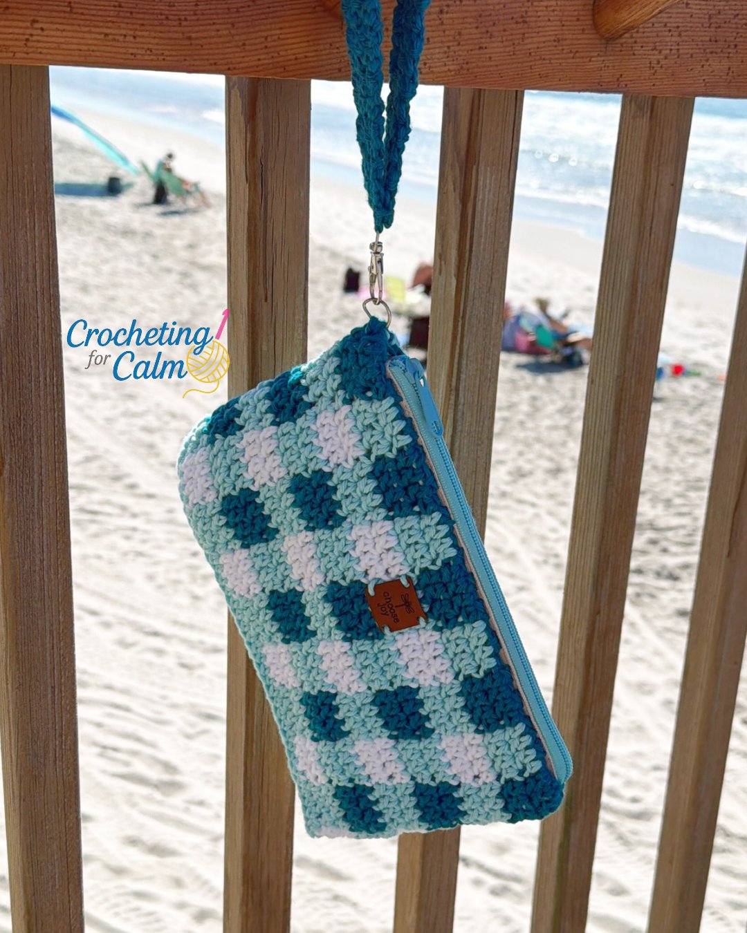 Seafoam & Surf Gingham Pouch 🌊☀️