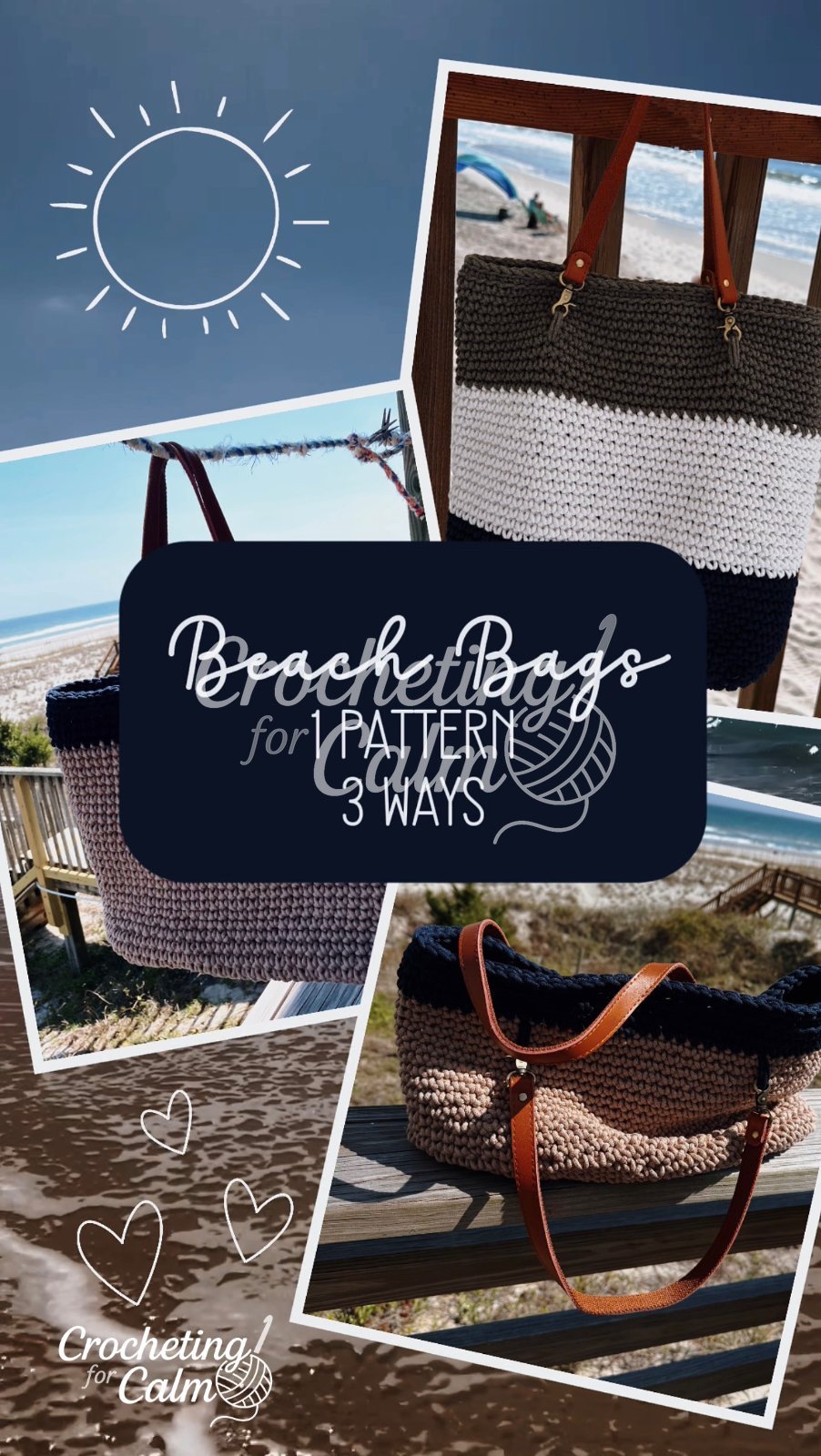 One Great Pattern, 3 Great Beach Bags