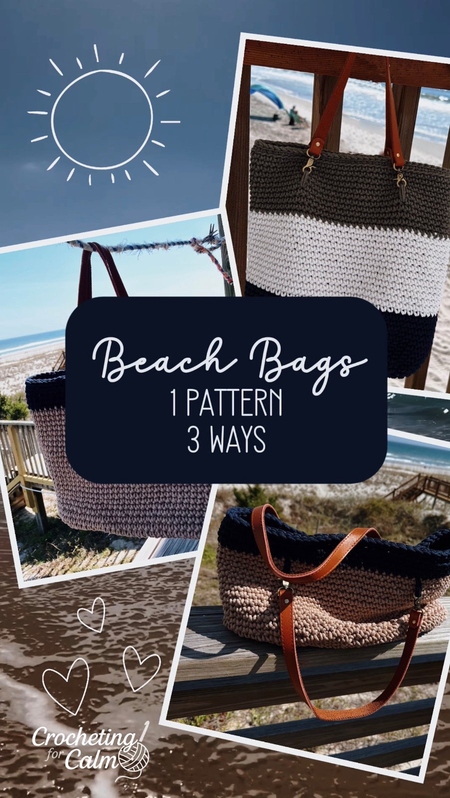 One Great Pattern, 3 Great Beach Bags